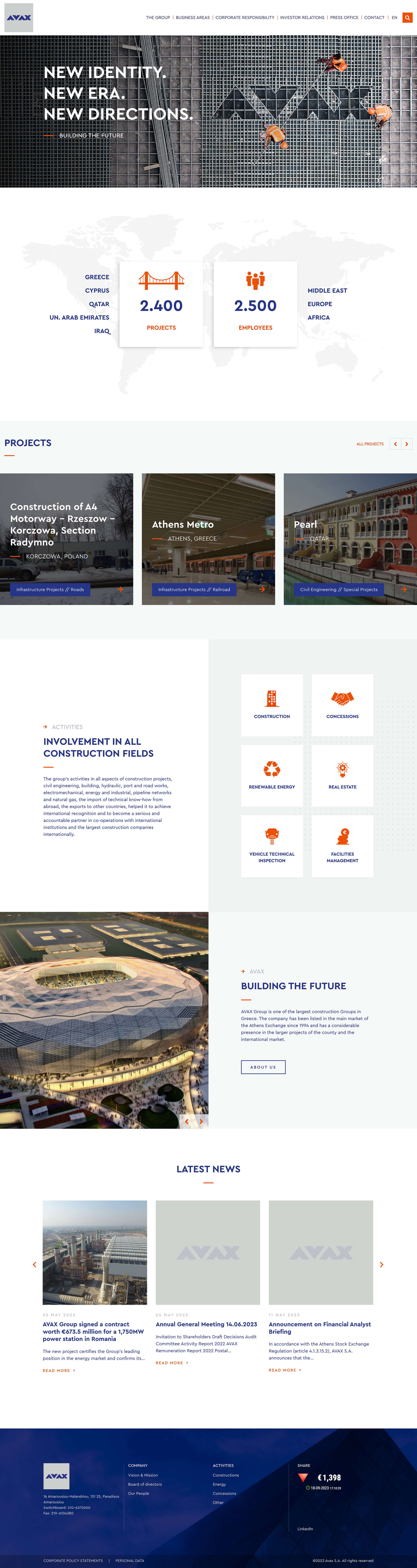 AVAX website screenshot by EMPIST