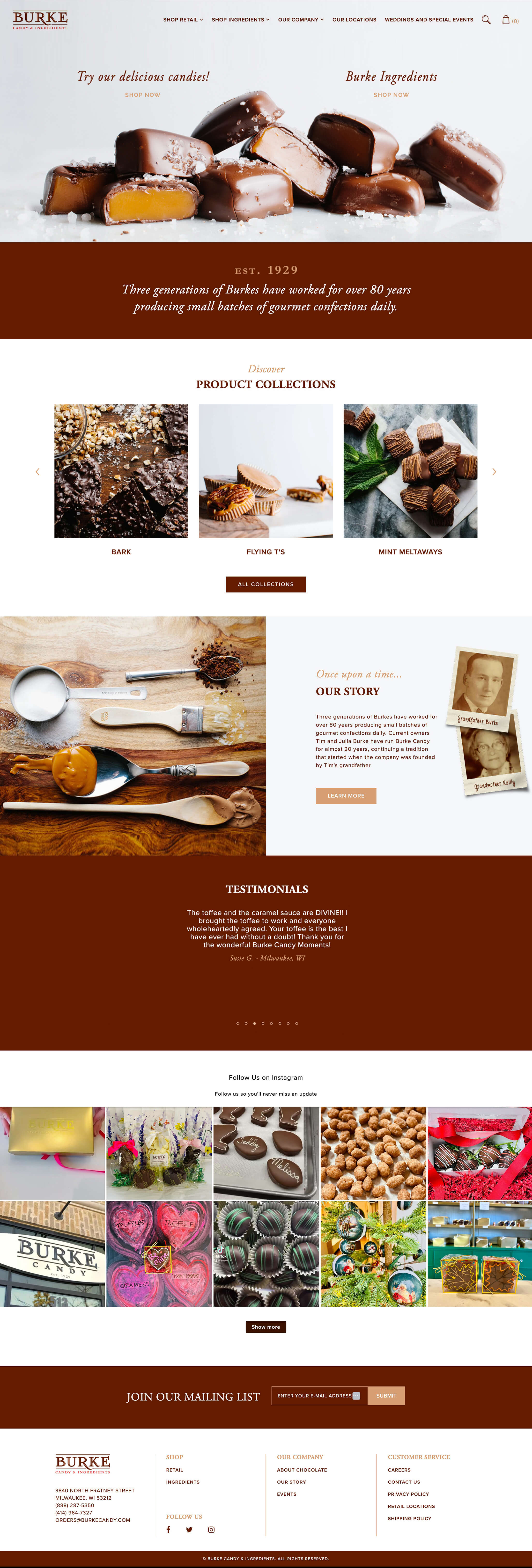 Burke Candy — στιγμιότυπο website