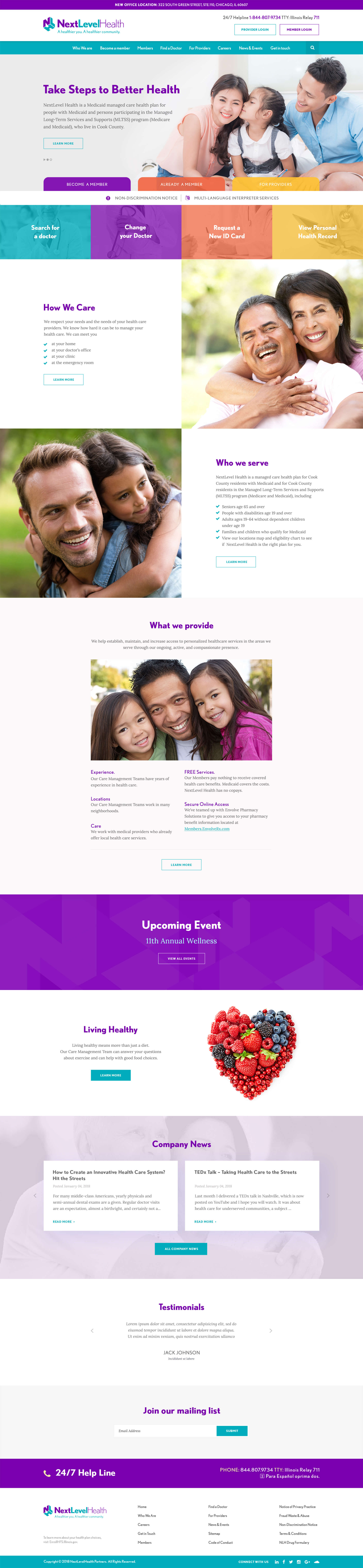 Next Level Health — στιγμιότυπο website